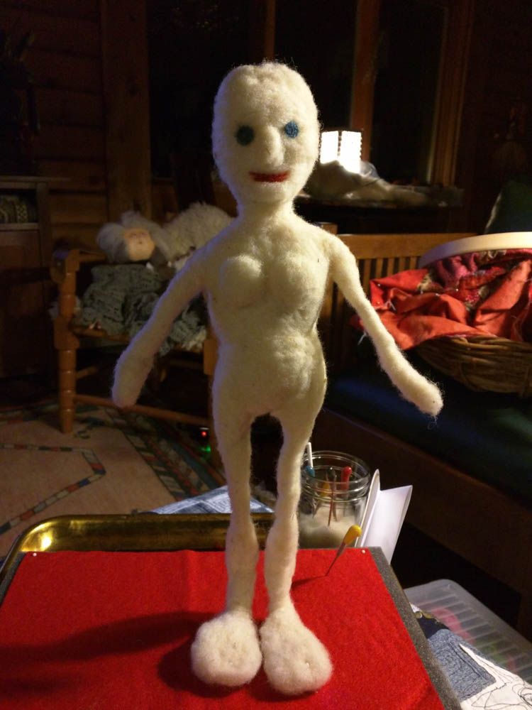 Felted doll, ready for next step